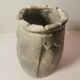 Ceramic vase or pot in gray beige color