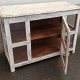 Small old white wooden display case