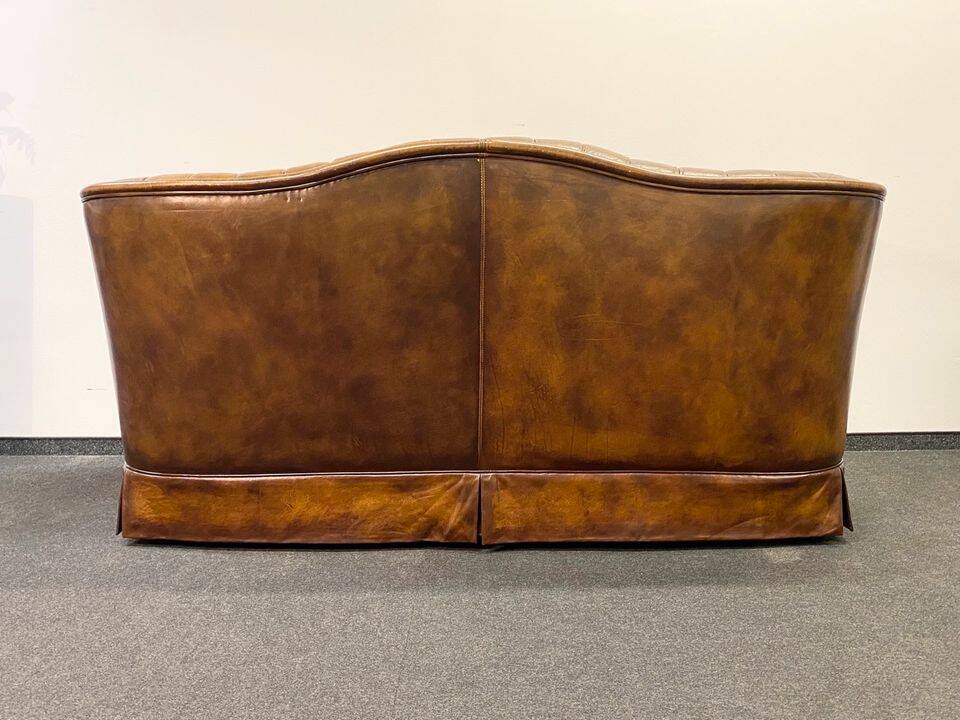 Vintage 3 seater leather chesterfield sofa