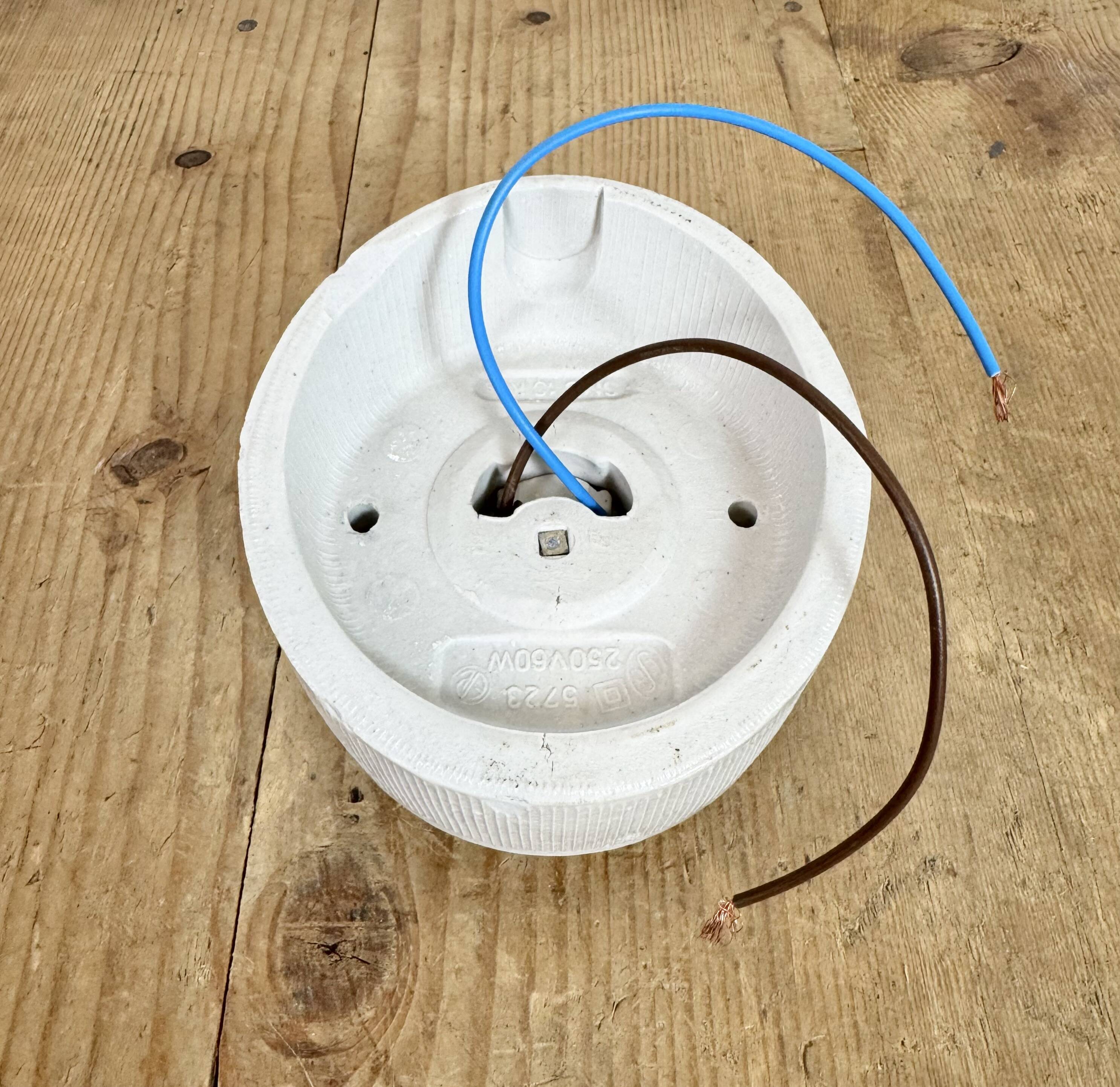 Vintage White Porcelain Wall Light, 1970s