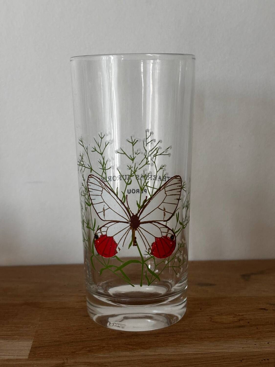 Vintage lot de 3 verres à eau papillons du monde