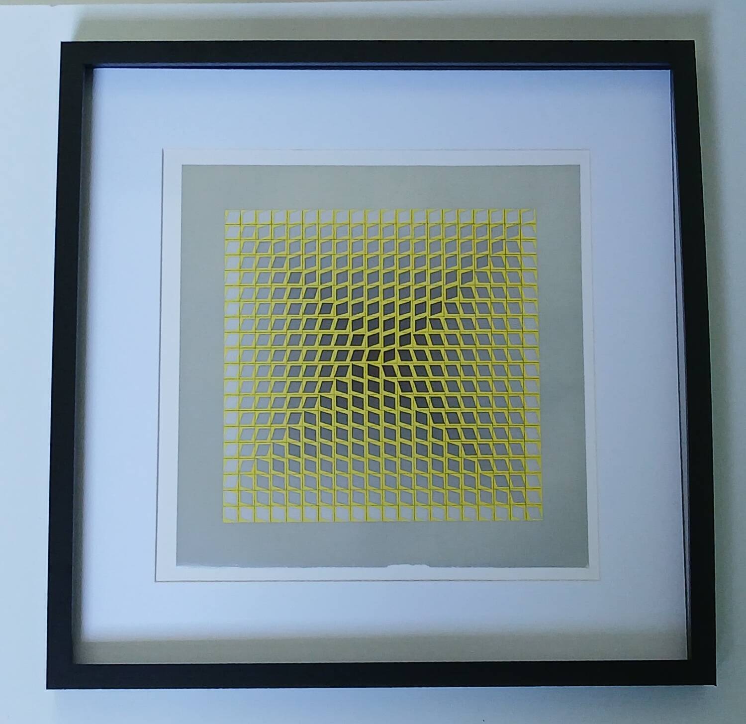 Tableau Vintage Art Optique - Victor Vasarely  CTA-102- Cadre 40x40cm