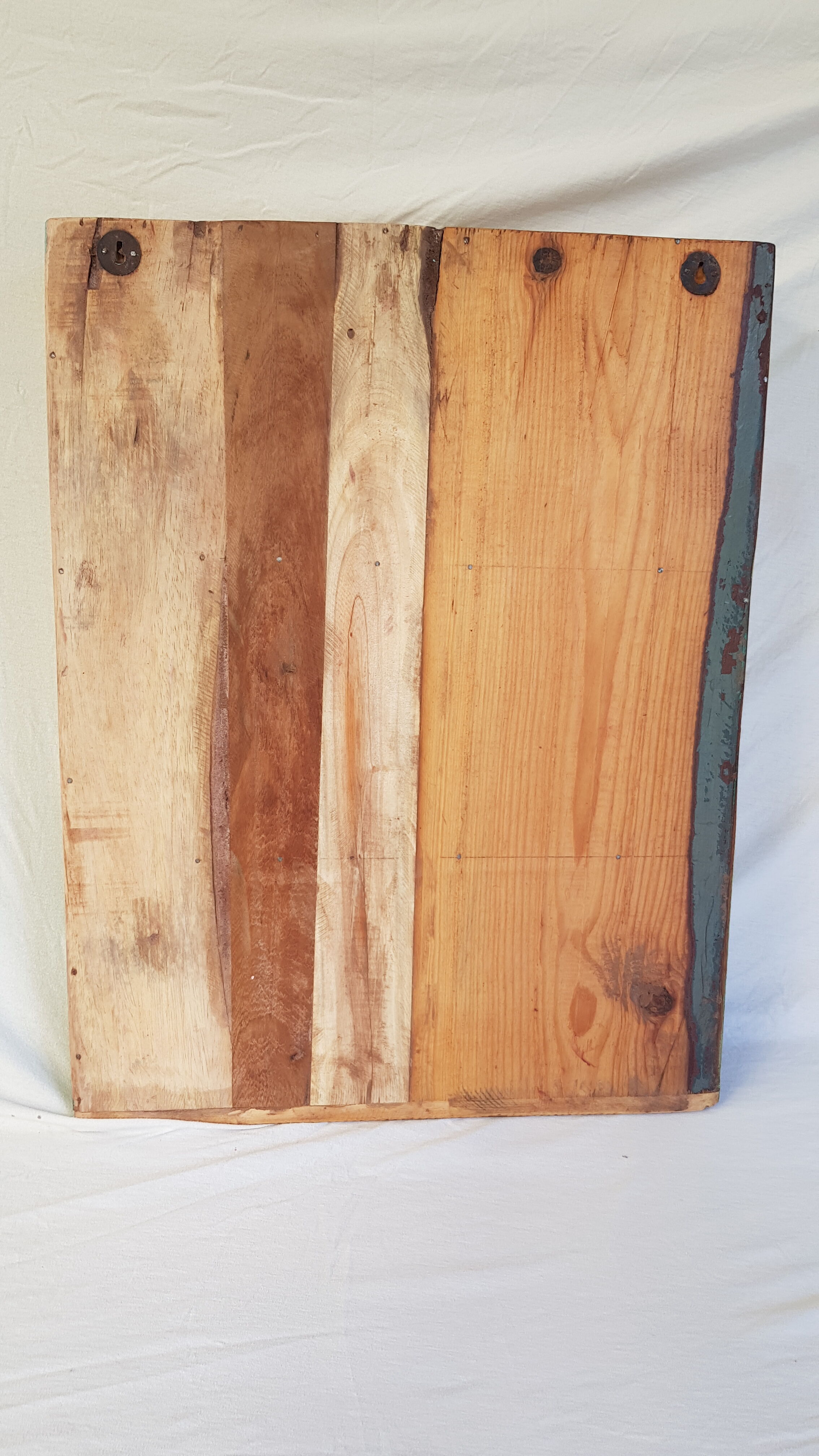 Wall shelf 3 shelves + 4 hooks cast iron in polychrome wood
