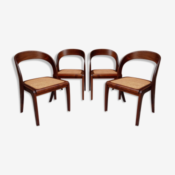 Set of 4 cannenated gondola chairs