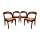 Lot de 4 chaises gondoles cannées