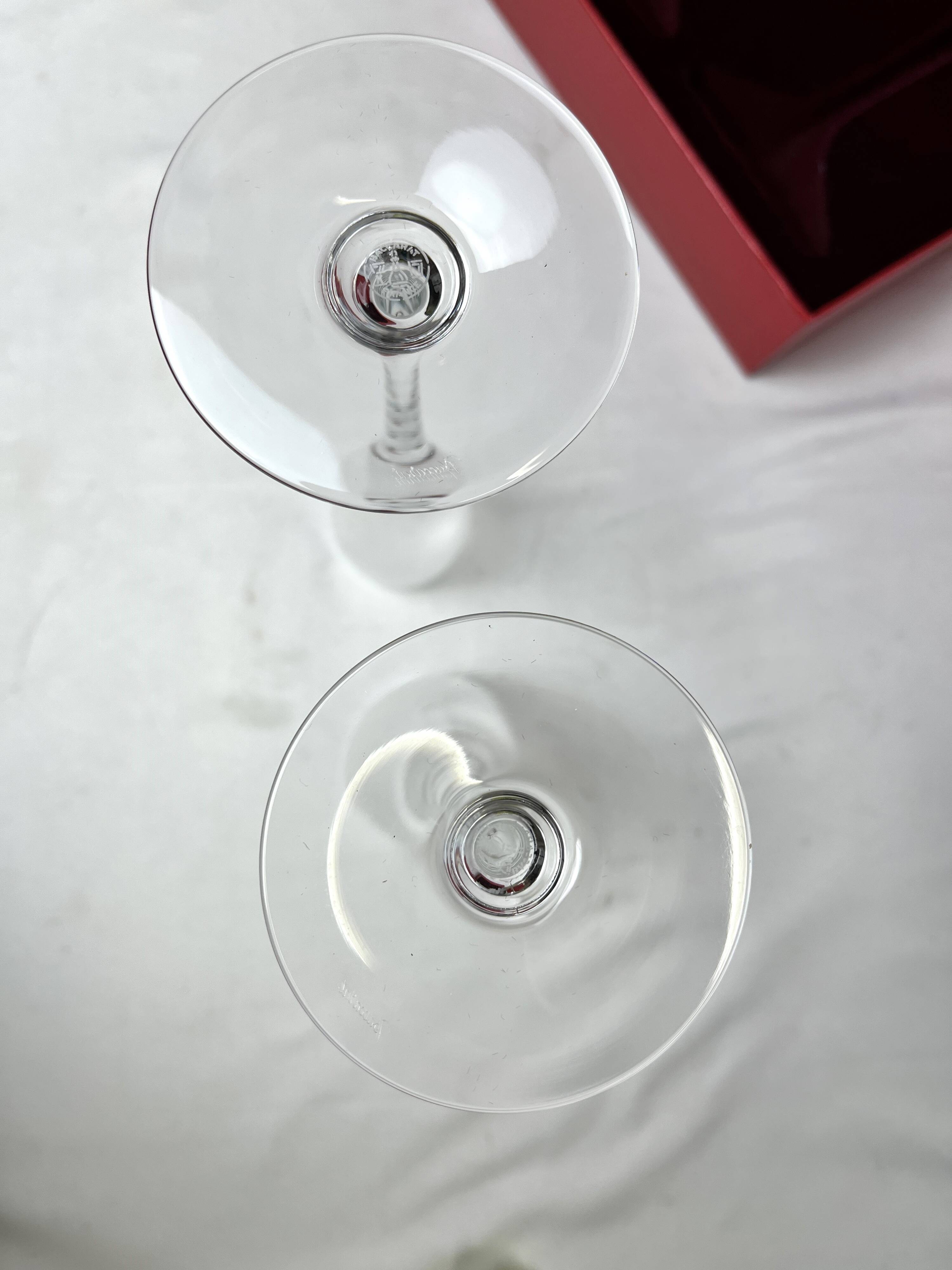 Baccarat, two Dom Pérignon crystal champagne flutes