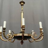 Empire style chandelier. Gilded bronze.