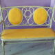 Lacquered curved wooden bench