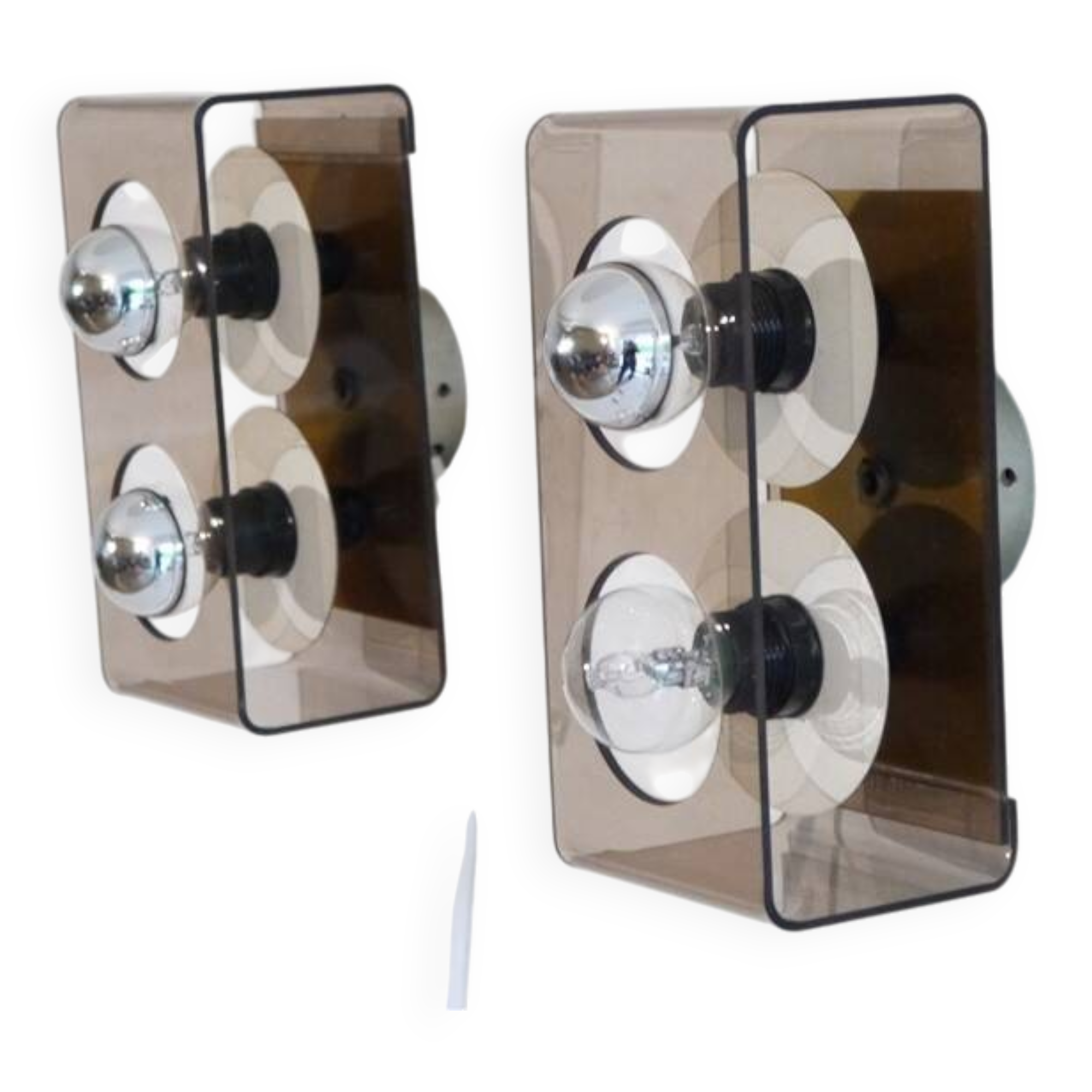 Plexiglas wall lights by Jocelyne Trocmé 1970