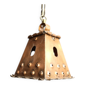 Brutalist copper pendant light, 1970s