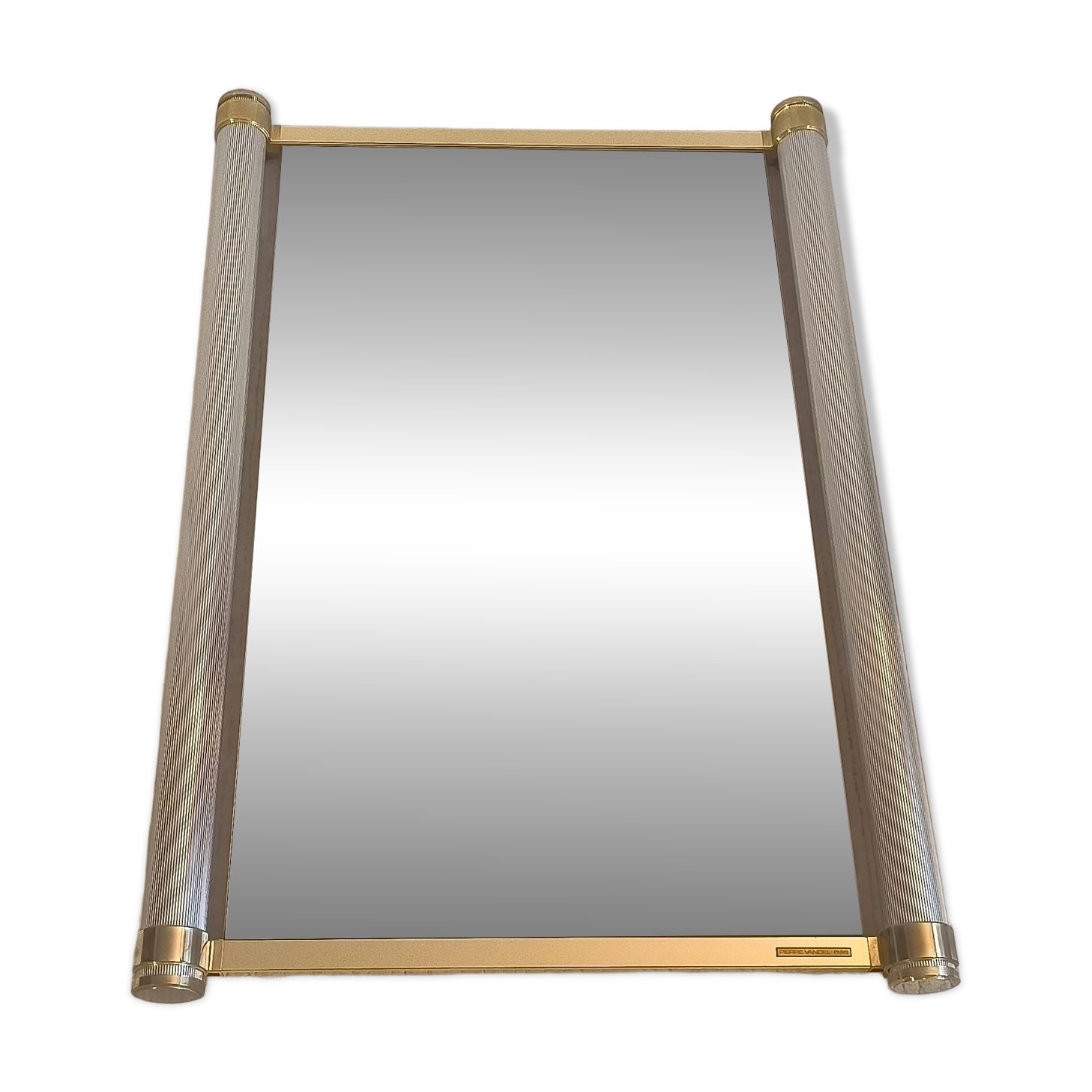 Pierre Vandel Paris - Very beautiful and rare large 1970s design mirror, signed