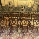 Set of 8 Louis Philippe cane chairs - caned in oak