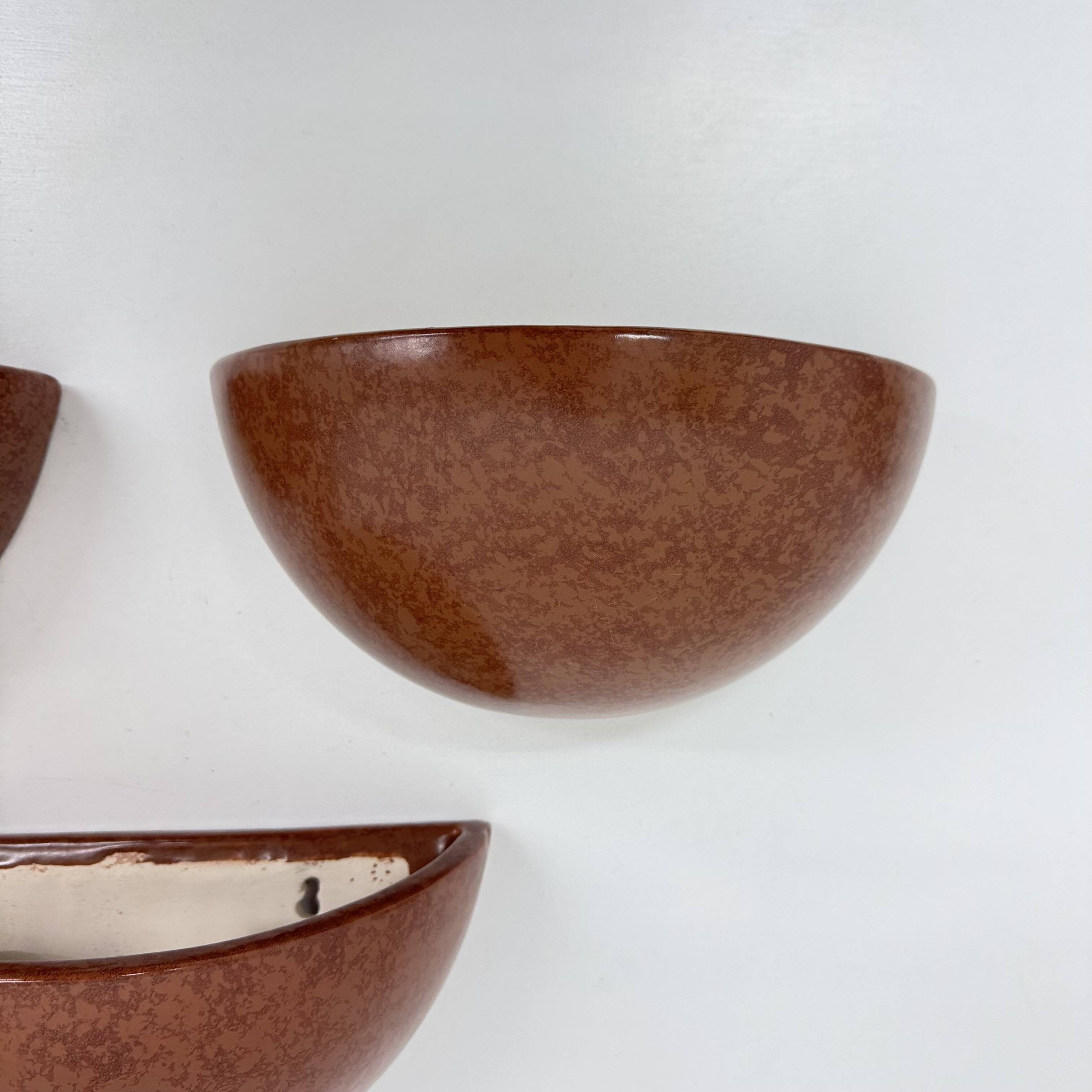 Mid-Century set of 4 ceramic wall lamp sconce , 1970s