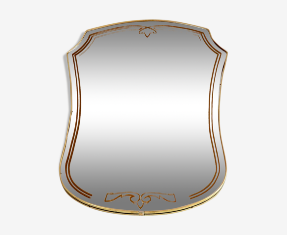 Miroir contour laiton vintage 45x66cm