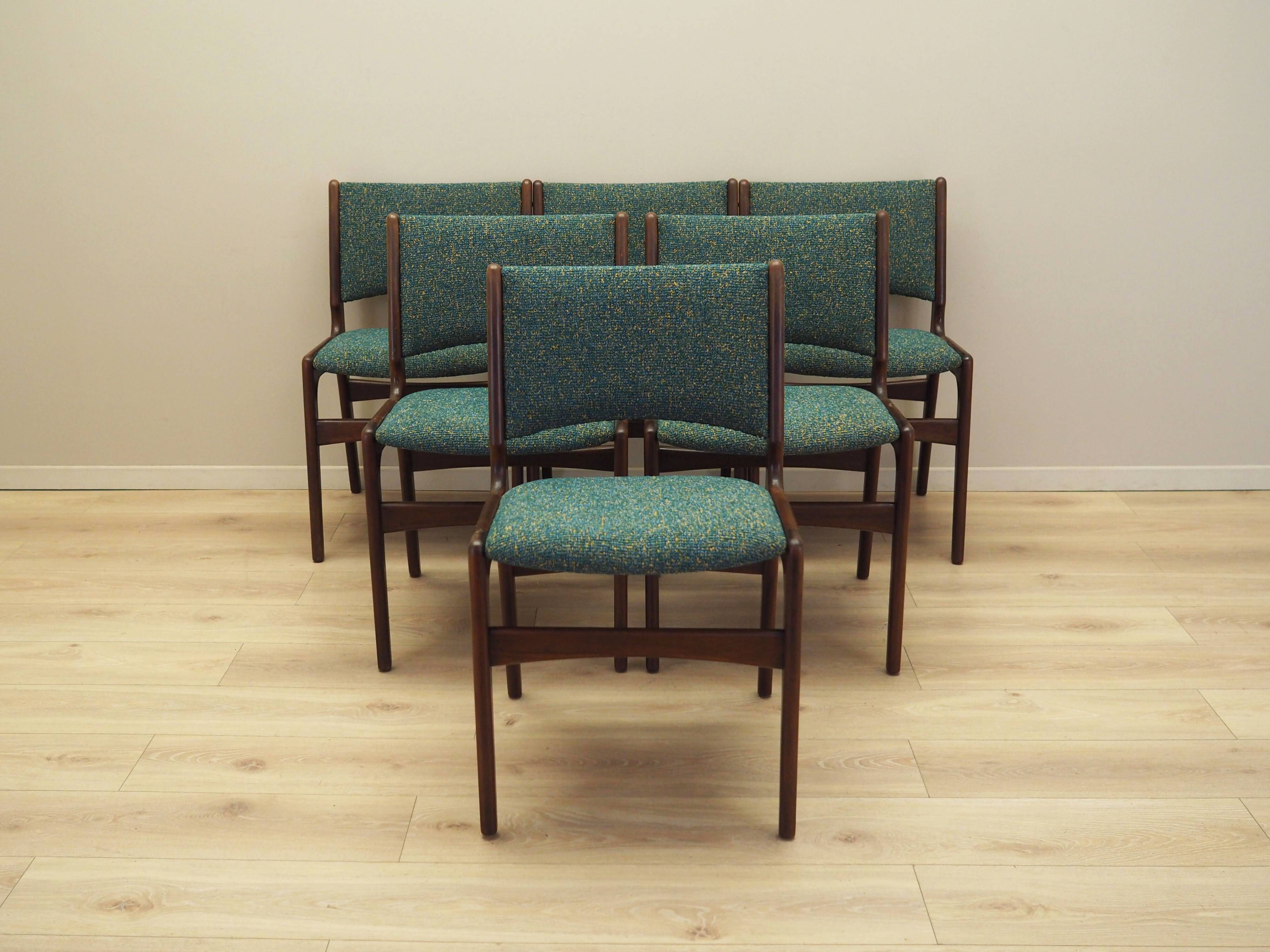 Set of six mahogany chairs, Danish design, 1970s, designer: Henning Kjærnul