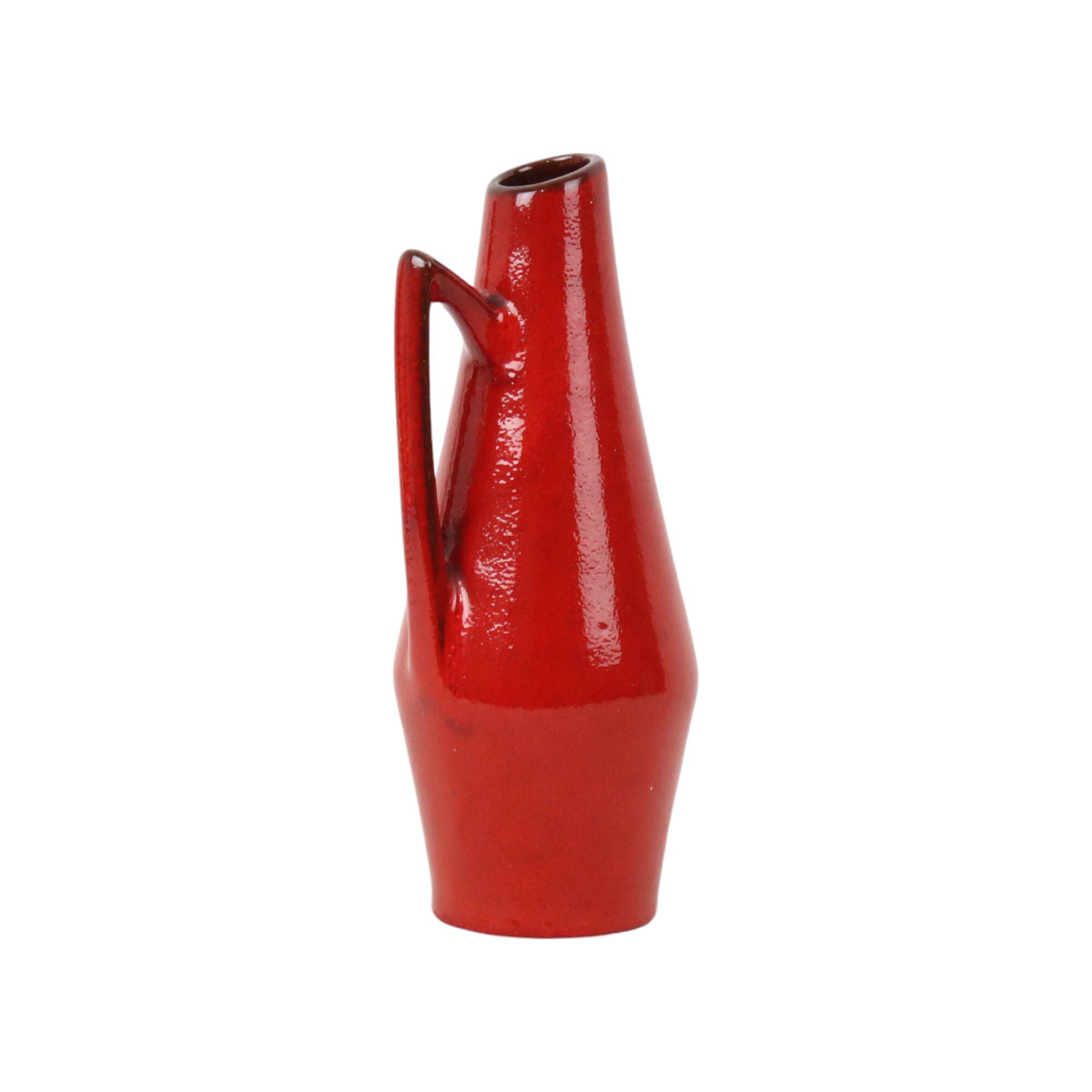 Rare Red Design Vase By Heinz Siery West Germany 271-22