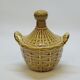 Bottle Mini Dame Jeanne Braided Ceramic Barbotine Majolica Vintage