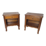 Pair of oak bedside tables