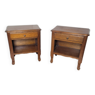 Pair of oak bedside tables