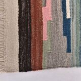 Large Woll Kilim Rug, Red Vintage Turkish kilim carpet 260x360 cm