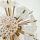 Val Saint Lambert crystal sputnik gold chandelier , 1960’s