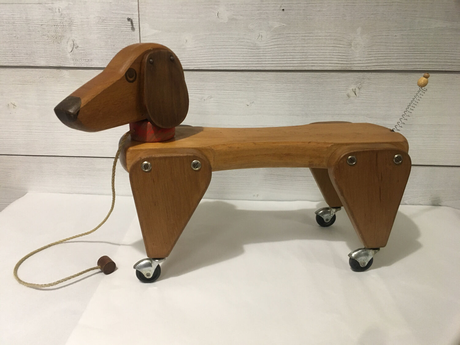 Wooden dog to pull