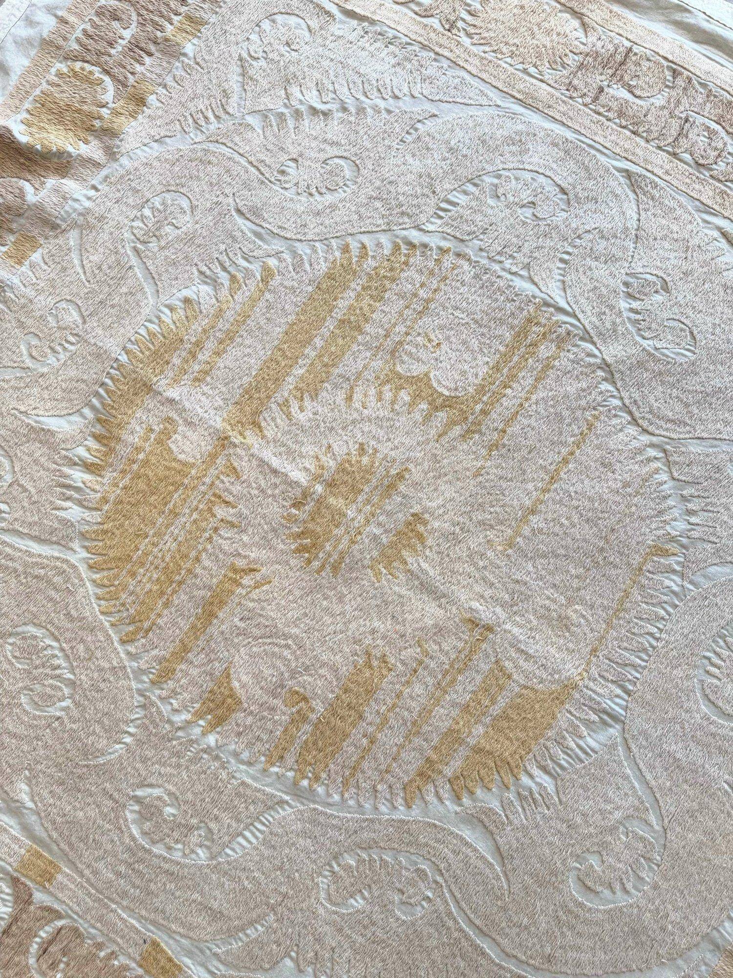 Vintage hand-embroidered tablecloth 144x147 cm