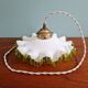 Art Deco suspension in white opaline with a scalloped design, 1920-30.