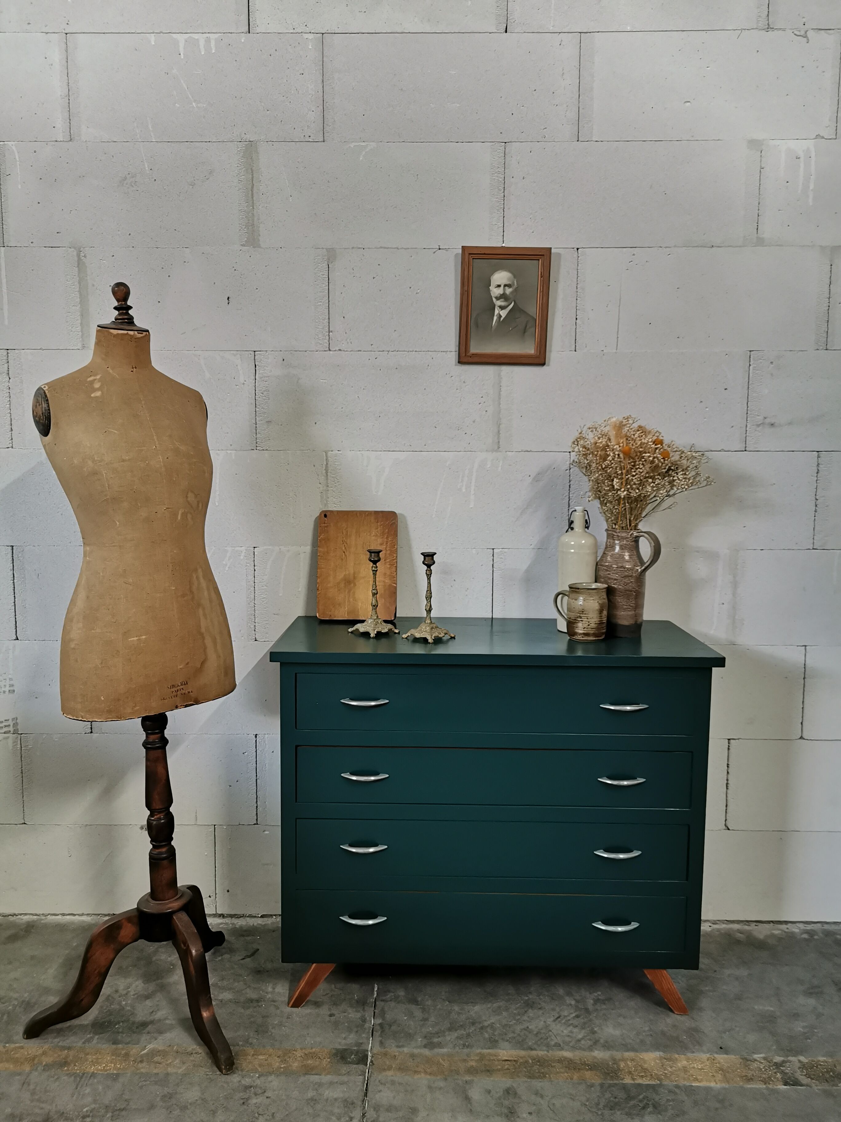 Chest of drawers vintage feet compass redesigned