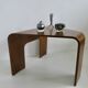 Table basse scandinave en bois cintré années 70