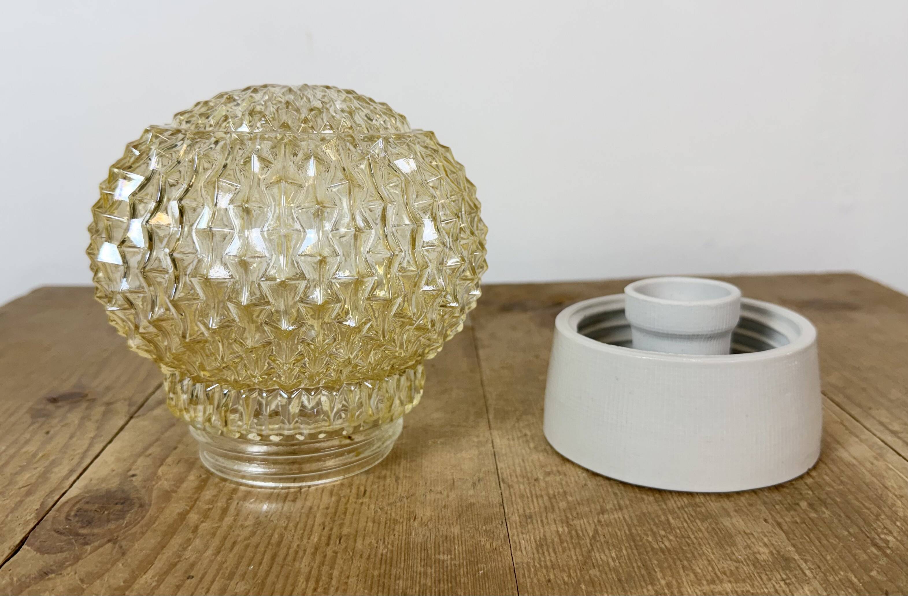 Vintage White Porcelain Ceiling Light, 1970s