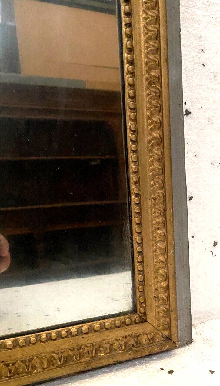 Louis XVI style mirror in wood and gilded stucco 19th century Mantel trumeau