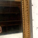 Miroir de style Louis XVI en bois et stuc doré XIX siècle Trumeau de cheminée