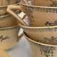 Iron earth tea cup St Amand - antique French earthenware with patina