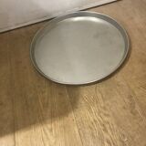 Large round matt steel tray