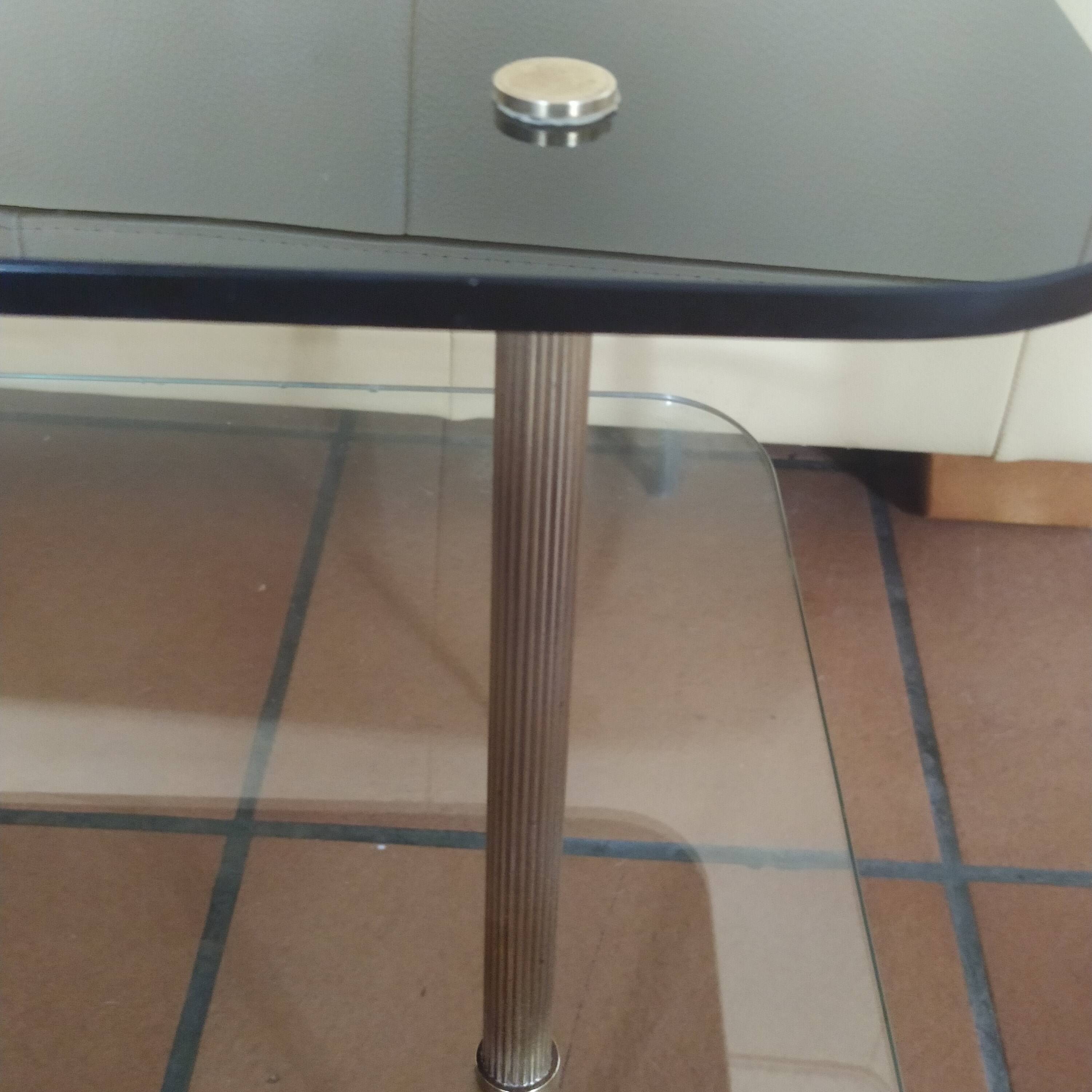 Vintage coffee table 1950/1960 two glass tops and bronze base