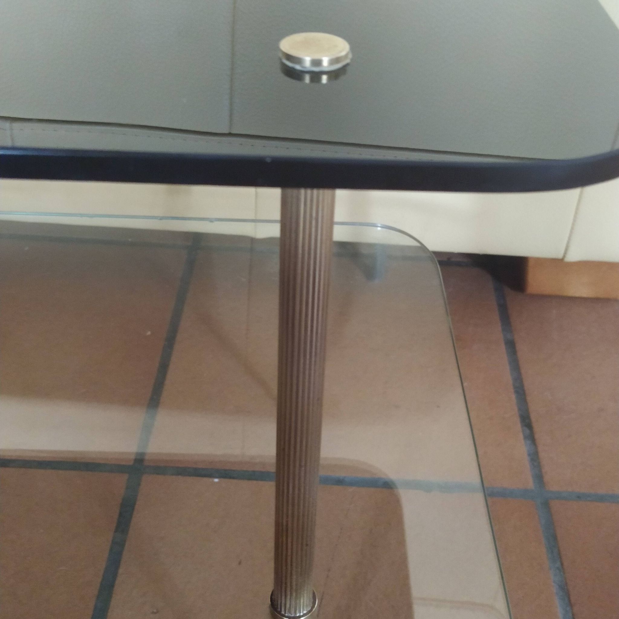 Vintage coffee table 1950/1960 two glass tops and bronze base
