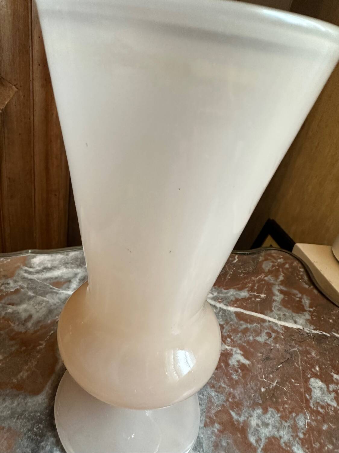 Pink Opaline Vase H 20 cm - 1950s