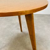 Table d'appoint tripode pied compas vintage en bois années 50