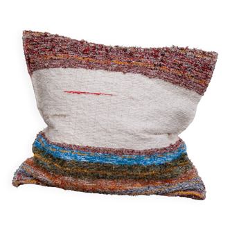 Hand-woven handmade cushion cover made from recycled cotton