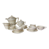 Céranord coffee service with gold edging
