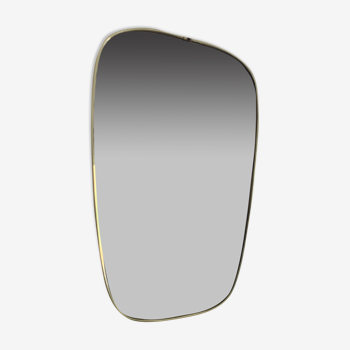 Vintage mirror 1960 asymmetrical gold mirror - 39 x 25 cm