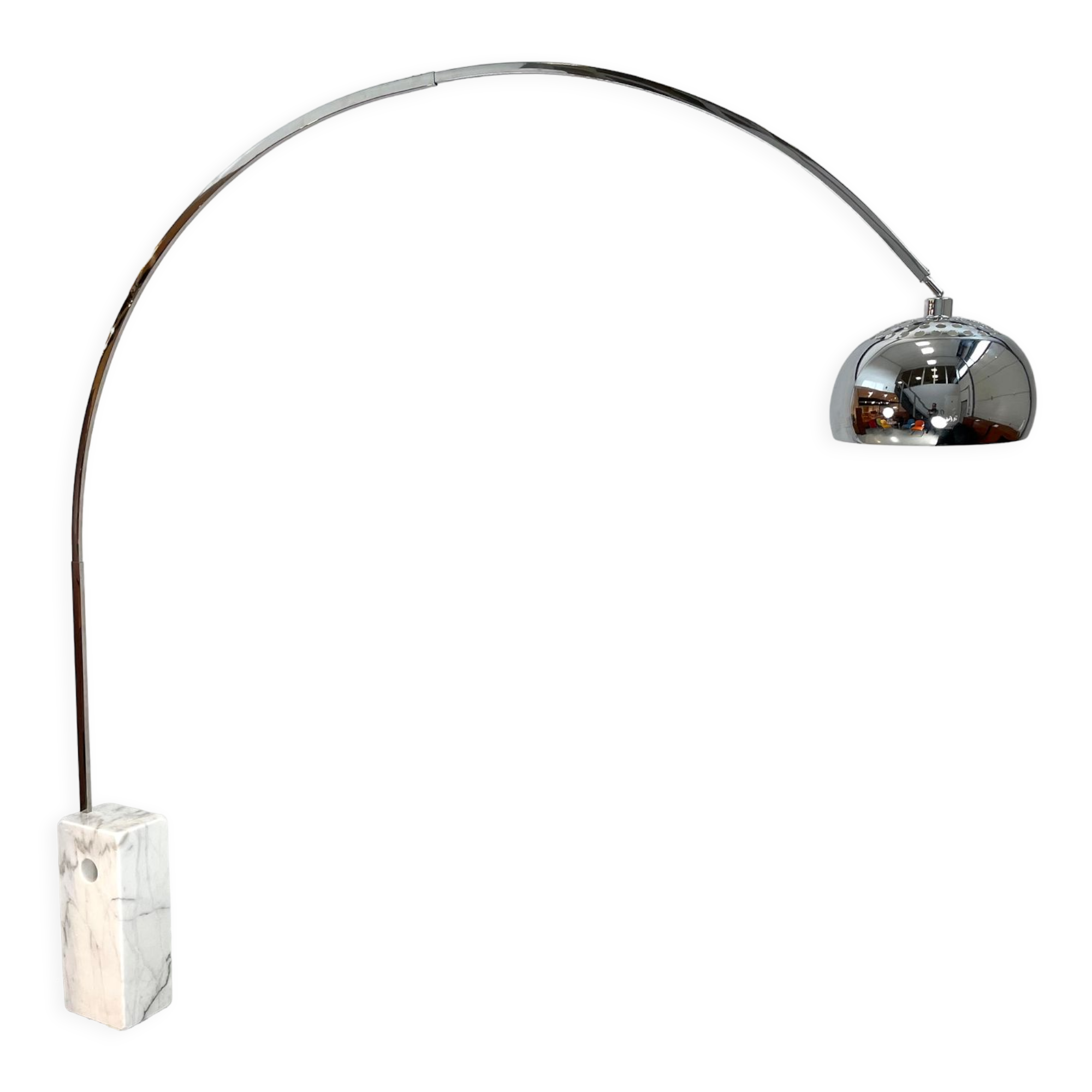 Design arc floorlamp with marble base