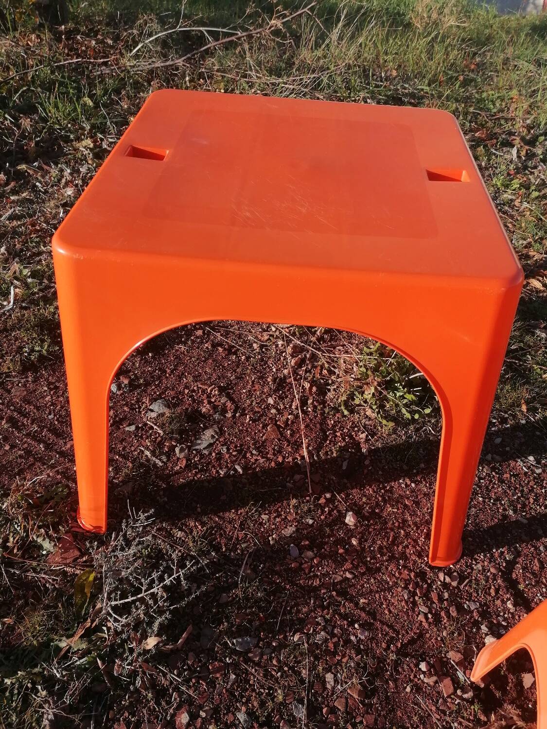 Children's orange table and chair set Progarden Italy
