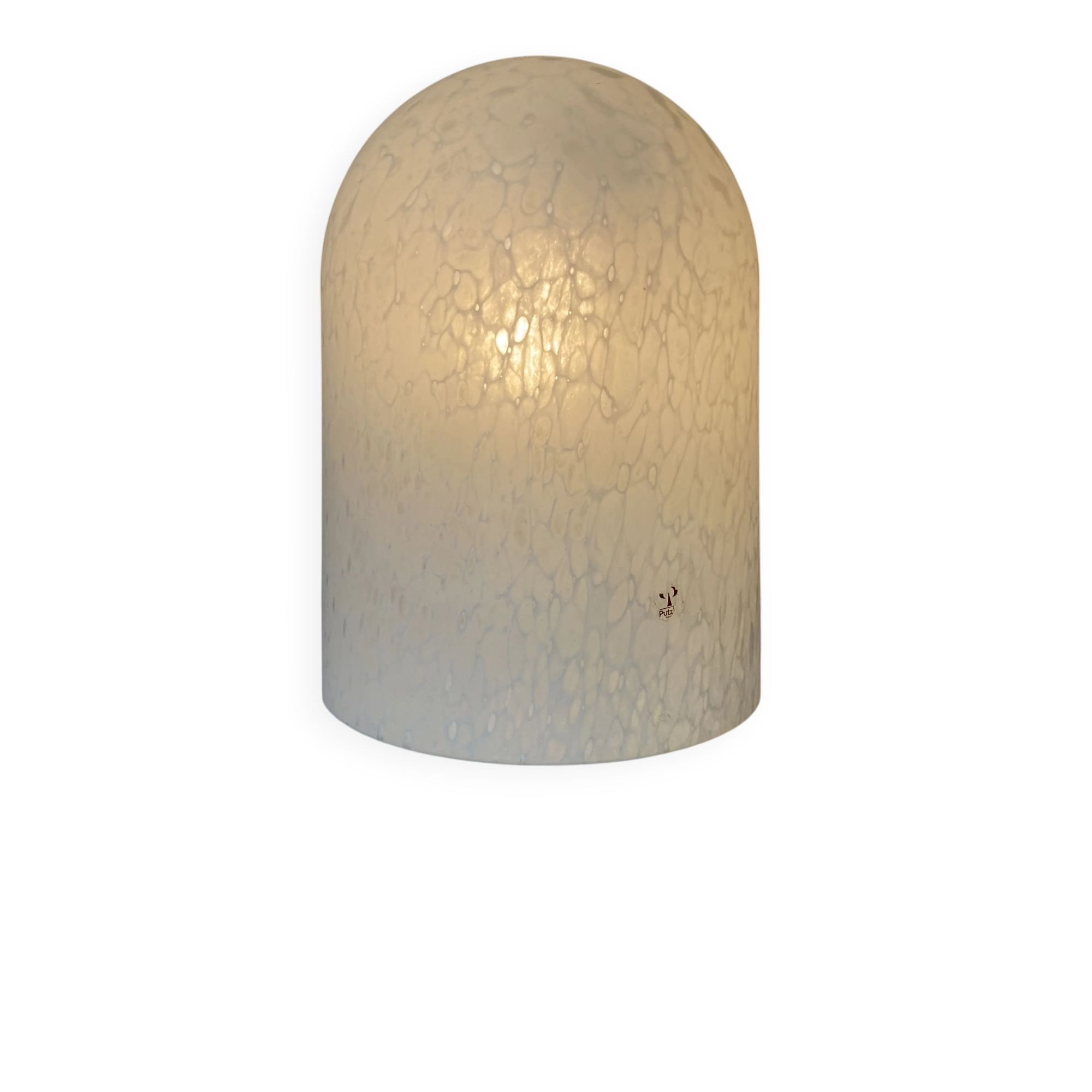 Dome table lamp in white crystal glass Peill and Putzler 1970