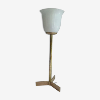 Brass and opaline lamp
