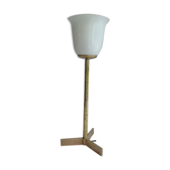 Brass and opaline lamp