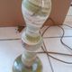 Lamp foot in green, orange and white marble of the 50 years.