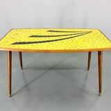 Midcetury Wood & Glass Mozaik Coffee or Side Table, Germany