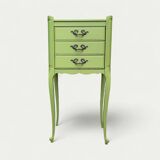 Pair of Louis XV style khaki bedside tables
